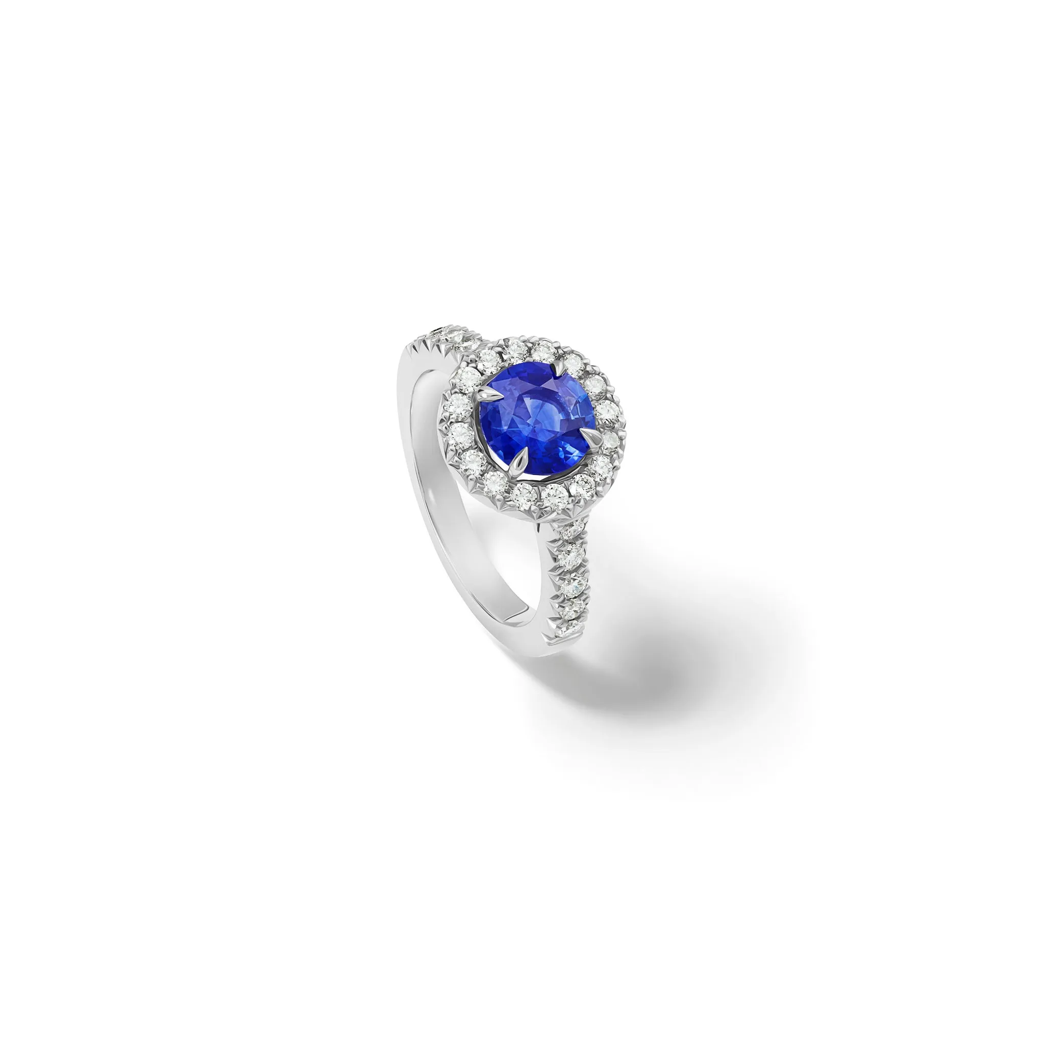 Rosa Engagement Ring Platinum - Sapphire & Diamond