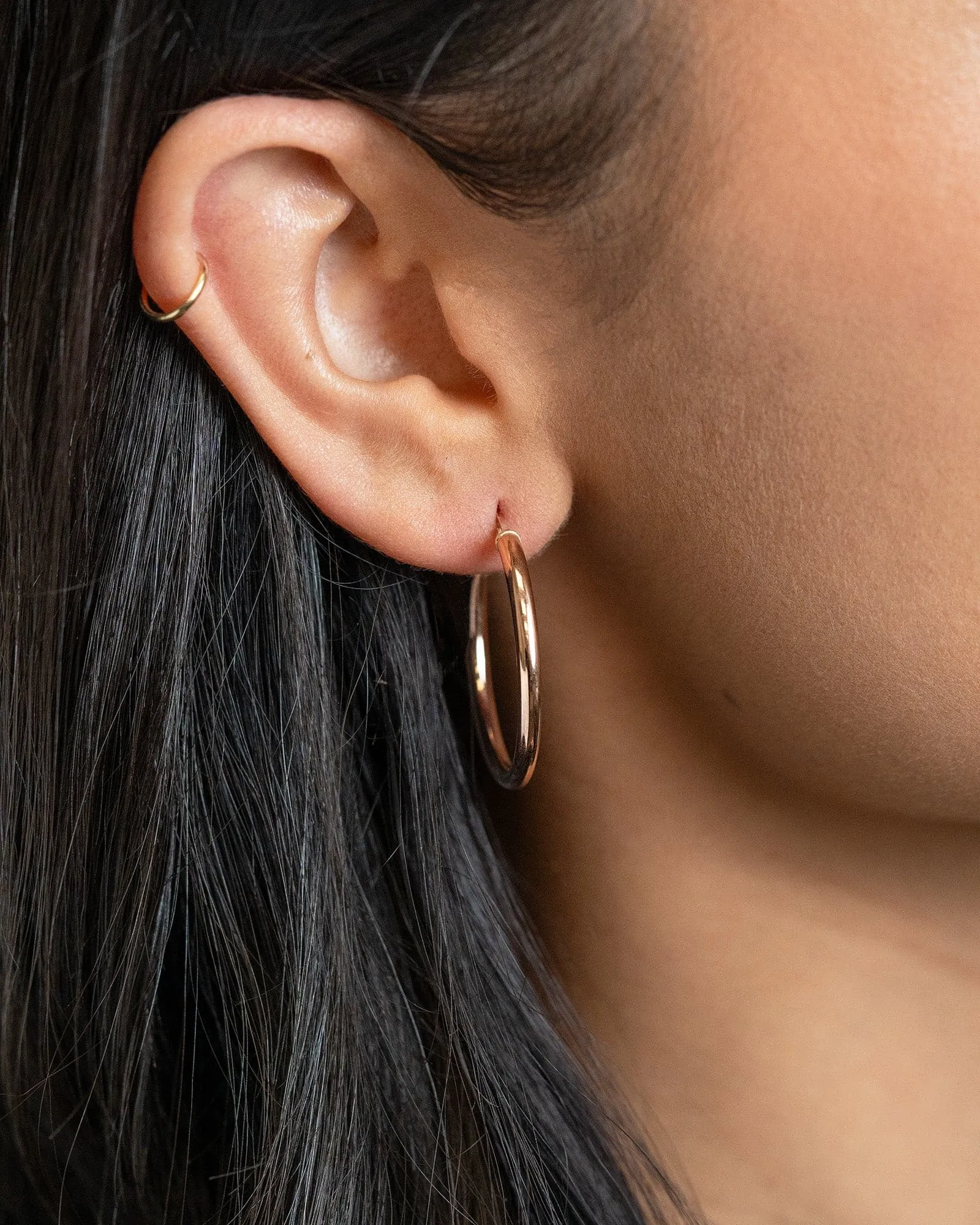 Rose Gold Tube Hoops Carla | Nancy B.