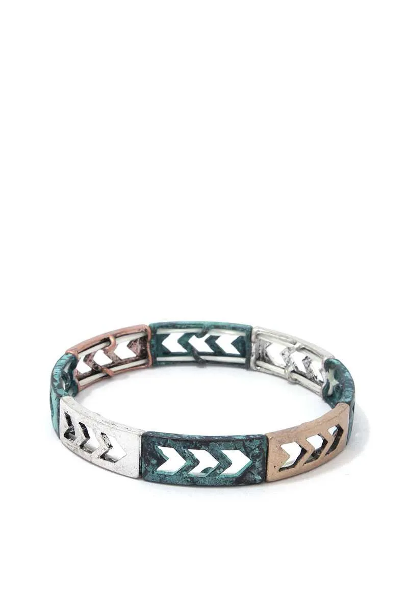 Rustic Cut Out Arrow Stretch Bracelet