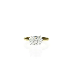 Sideways Set Oval Diamond Ring