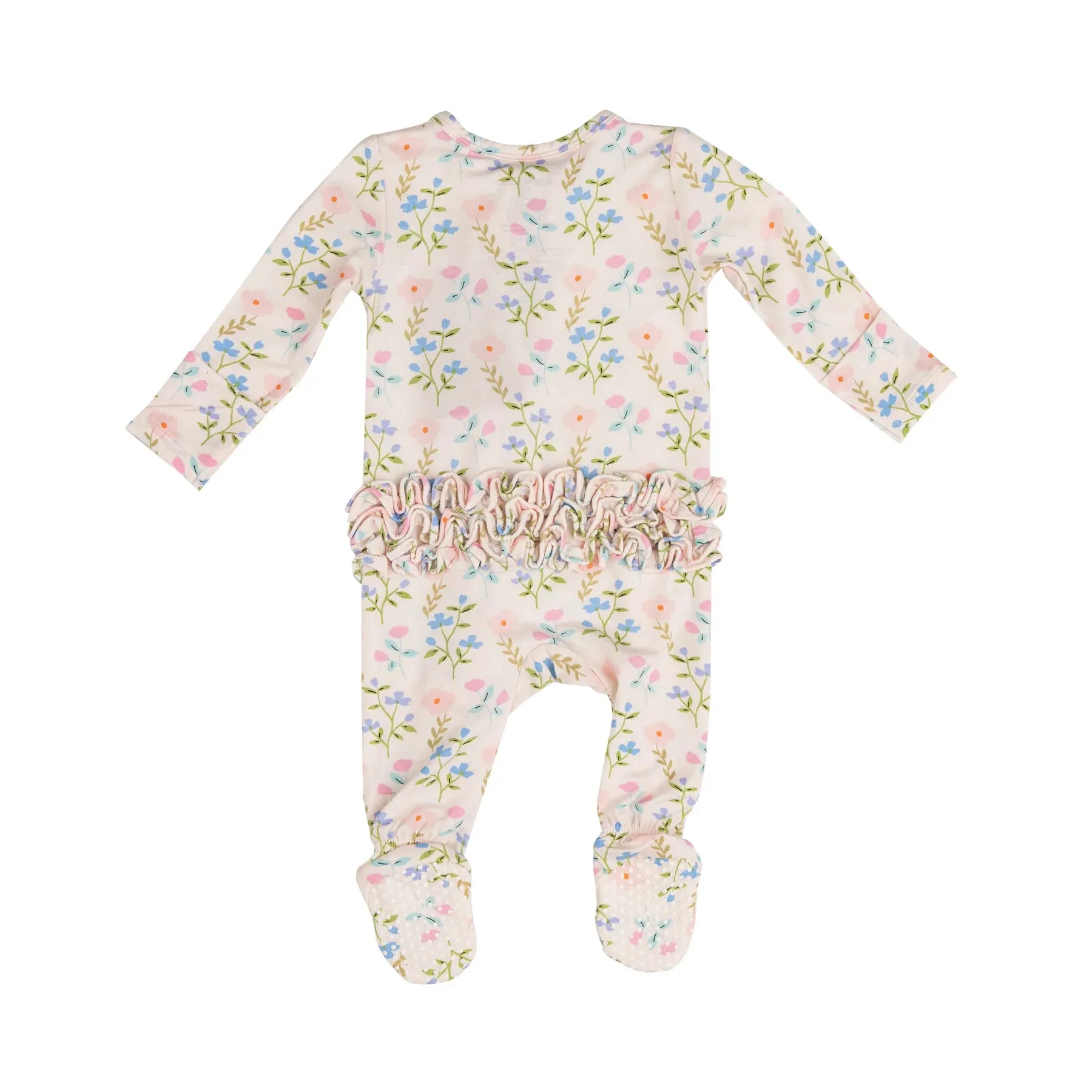 Simple Pretty Floral 2-Way Ruffle Footie