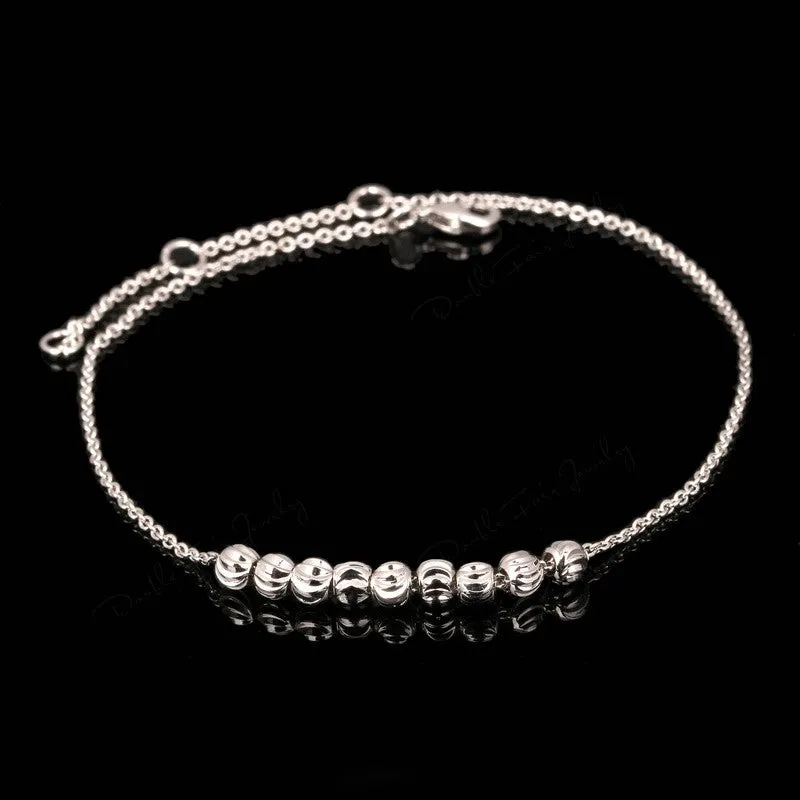 Simple Style Metal Beads Anklets Chain Rose Gold Plated/Silver Tone Fashion Jewellery/Jewelry For Women