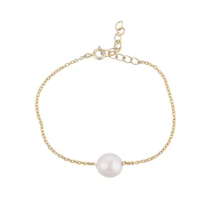 Single White Pearl Silver Bracelet - From Purl