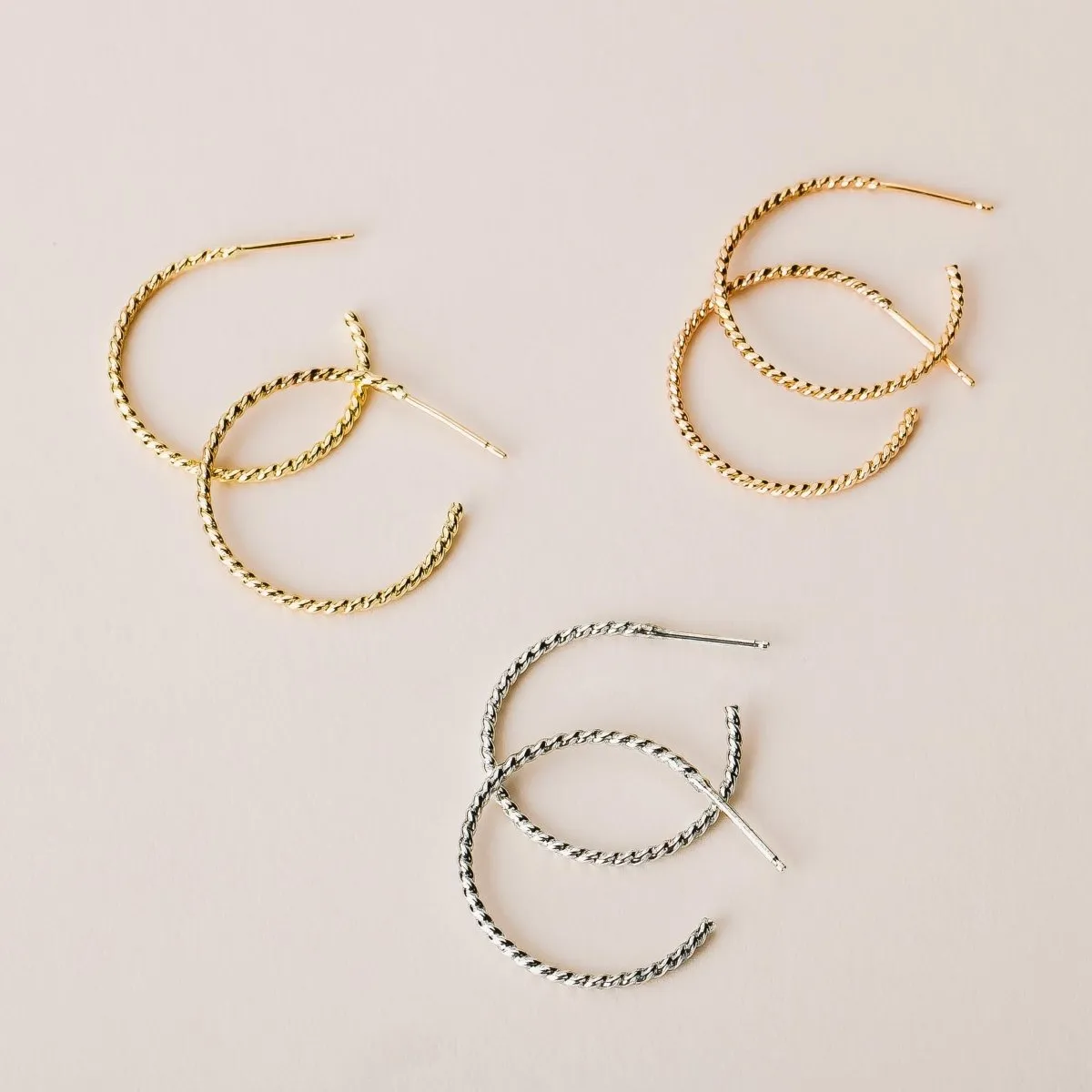 Small Twist Hoop Earrings