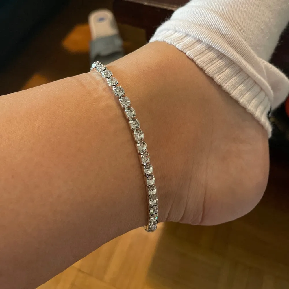 Sparkling Round Cubic Zirconia Anklet Leg Bracelet