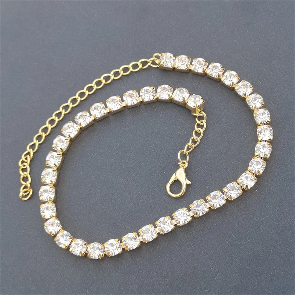 Sparkling Round Cubic Zirconia Anklet Leg Bracelet