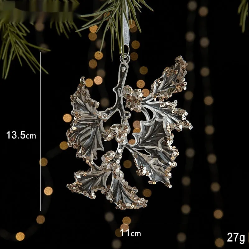 Sparkling Sequin Acrylic Christmas Ornaments – Set of Elegant Transparent Pendants