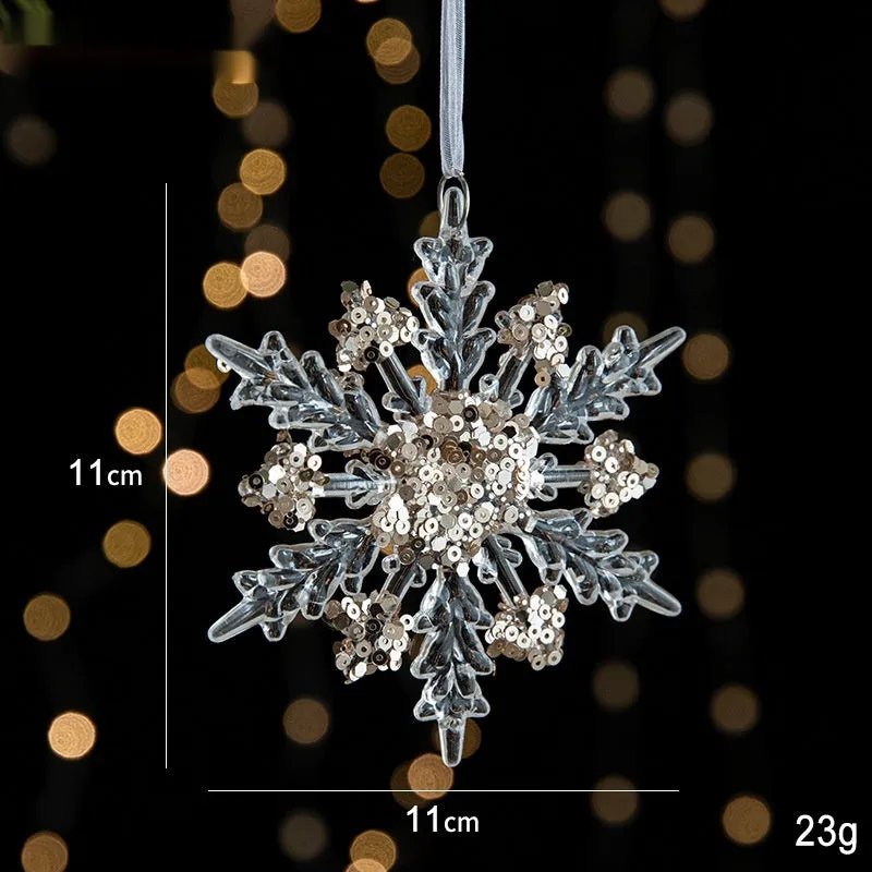 Sparkling Sequin Acrylic Christmas Ornaments – Set of Elegant Transparent Pendants