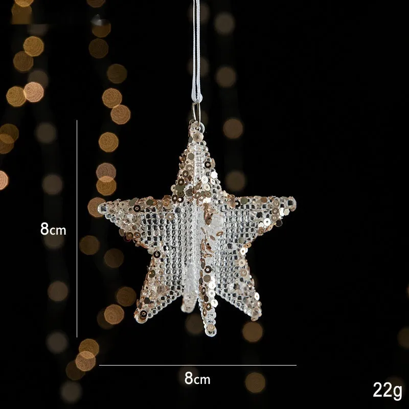 Sparkling Sequin Acrylic Christmas Ornaments – Set of Elegant Transparent Pendants