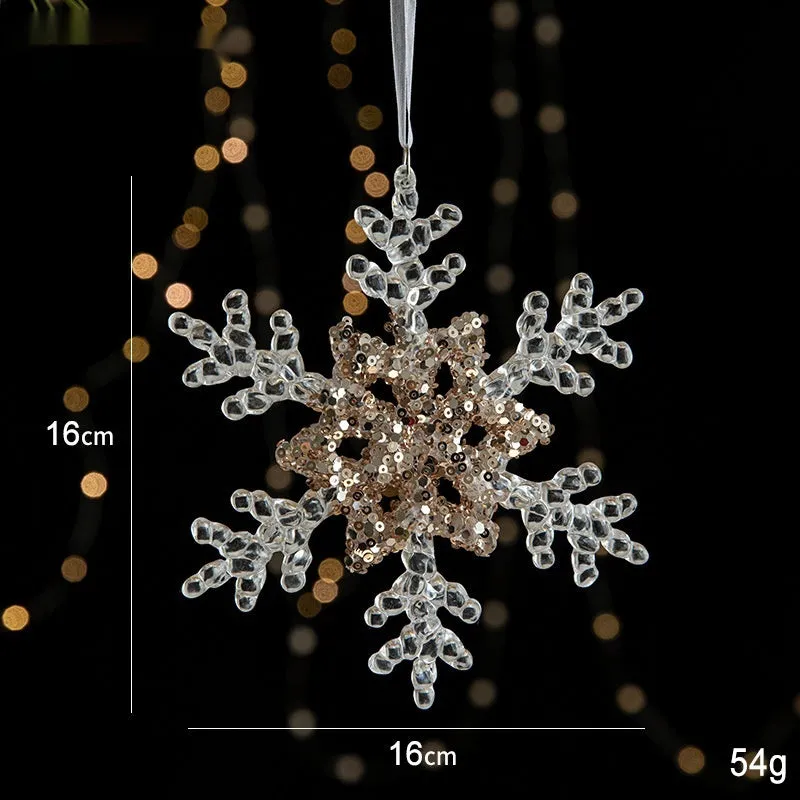 Sparkling Sequin Acrylic Christmas Ornaments – Set of Elegant Transparent Pendants