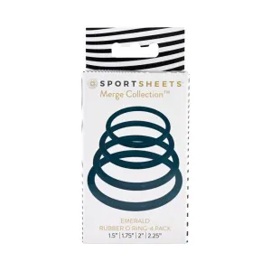 Sportsheets Merge Collection Emerald Rubber O-Ring 4-Pack