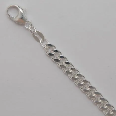 Springer's Collection Sterling Silver 4.1mm Diamond-Cut Curb Link Chain