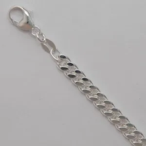 Springer's Collection Sterling Silver 4.1mm Diamond-Cut Curb Link Chain