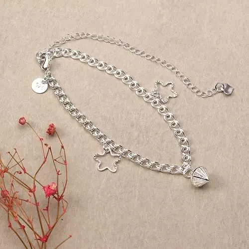 Star Pendant Fashion Foot Chain Silver Plated Anklet for Women