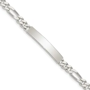 Sterling Silver 8.5-inch 5MM Lobster Clasp ID Figaro Bracelet