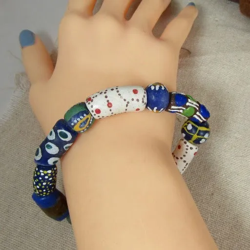 Stretch Bracelet in Multi-colored African Beads