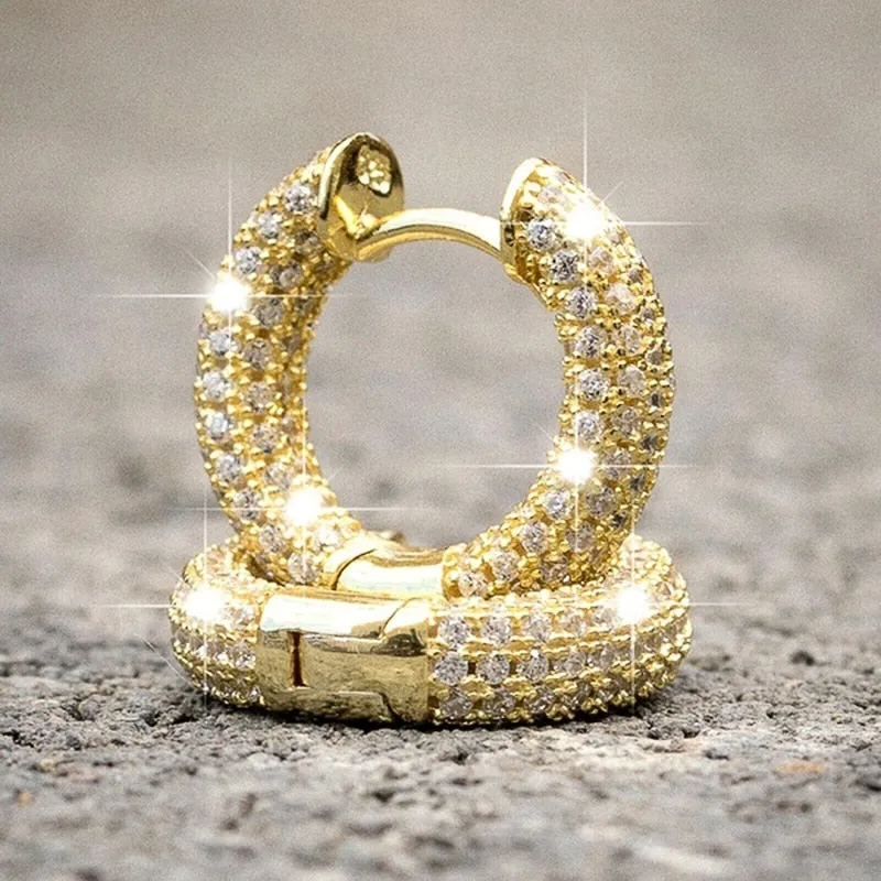 TEEK - Small Paved CZ Hoops 3 Tones