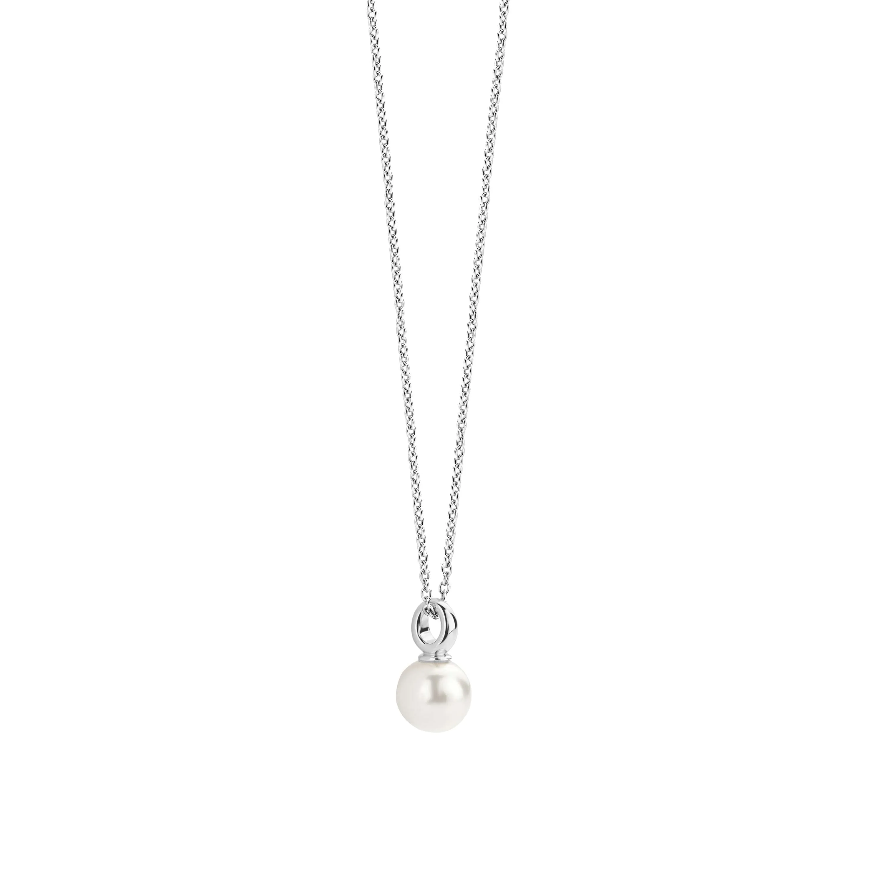 Ti Sento Milano Silver Pearl Solitaire Pendants 34037PW/42