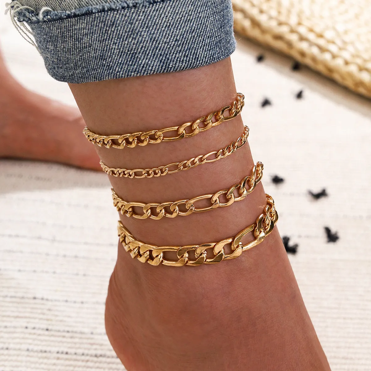 Trendy Snake Chain Anklets For Women Foot Jewelry