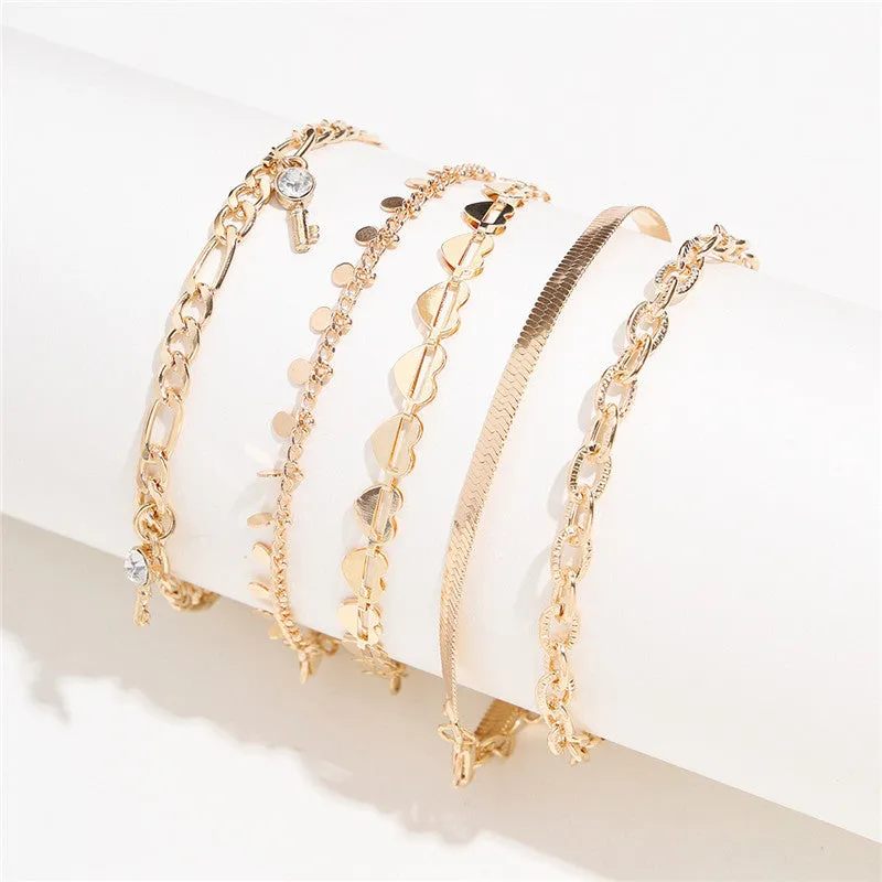 Trendy Snake Chain Anklets For Women Foot Jewelry