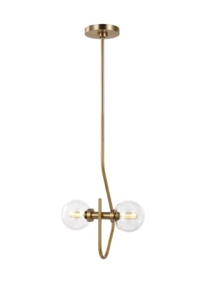 VERNE 2 LIGHT PENDANT, BURNISHED BRASS