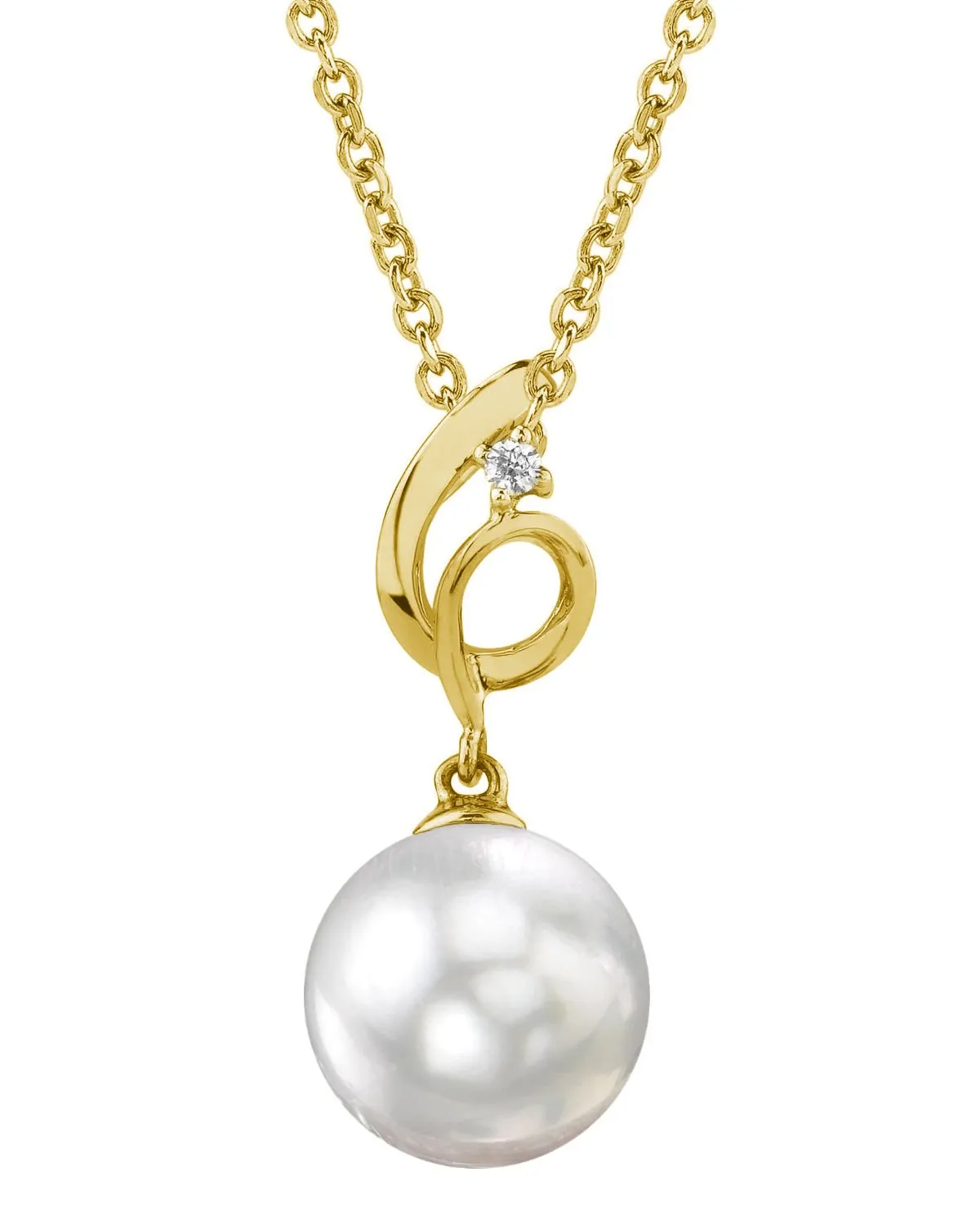 White South Sea Pearl & Diamond Pirouette Pendant