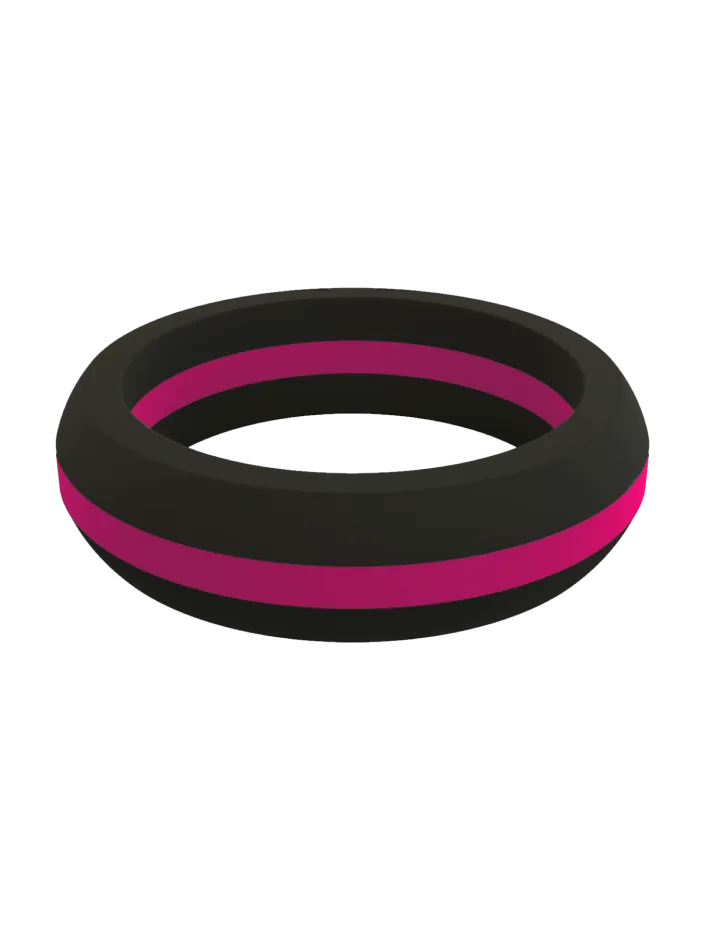 Women's Thin Pink Line Classic Silicone Ring