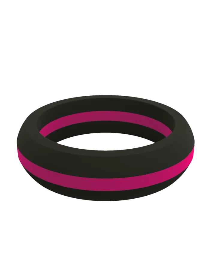 Women's Thin Pink Line Classic Silicone Ring