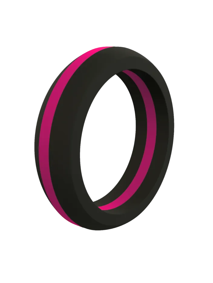 Women's Thin Pink Line Classic Silicone Ring